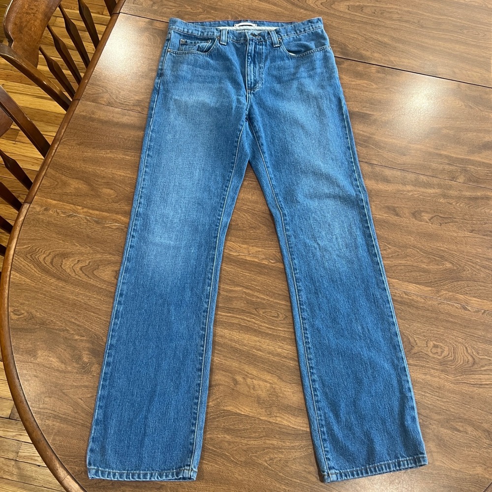 LL Bean Standard Fit Straight Leg Jeans Medium Wash Blue 32x34
